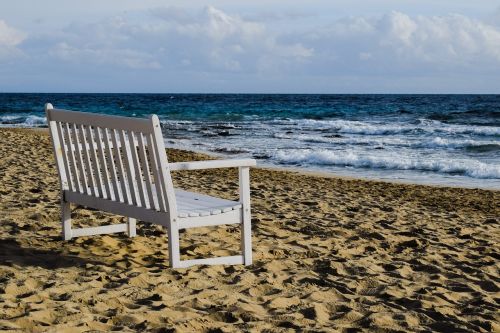 bench white beach