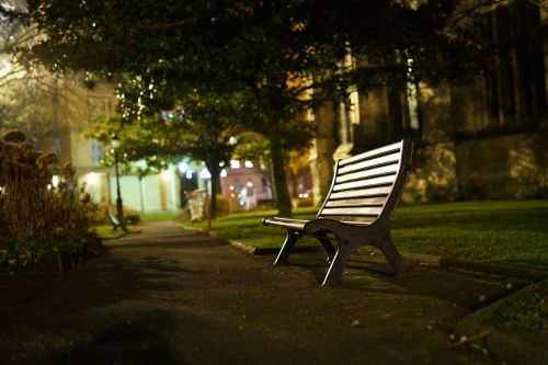 bench night park