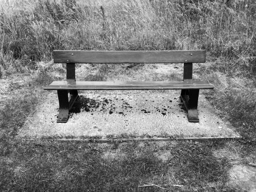 bench black white