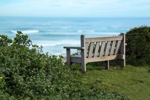 bench seaside view