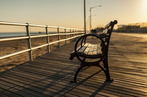 bench boardwalk wood