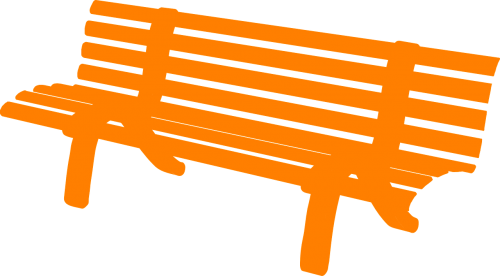bench orange rest