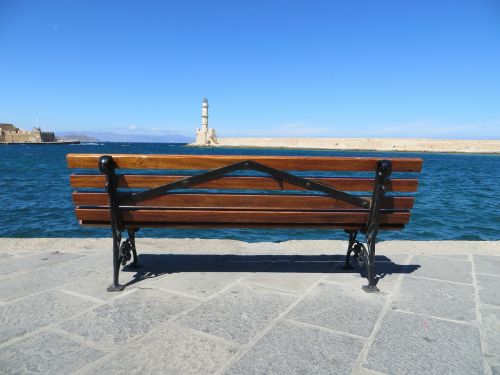 bench sea crete