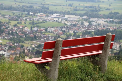 bench  far view  grass