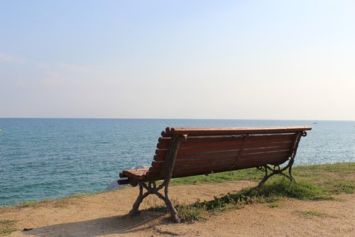 bench  beach  sea