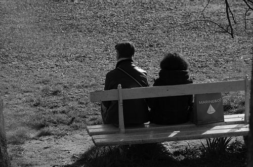 bench characters black and white