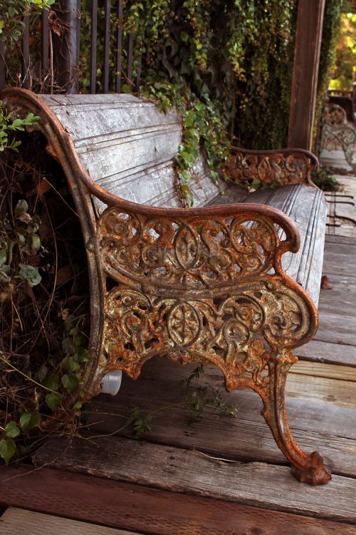 bench rustic antique