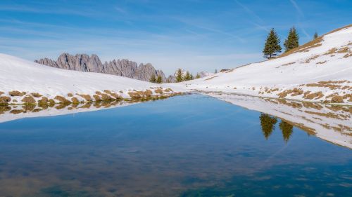 bergsee blue sky mountain landscape