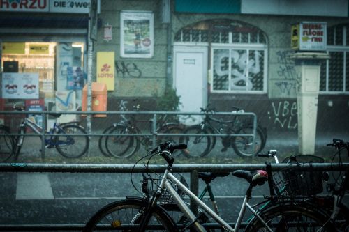 berlin rain bicycle