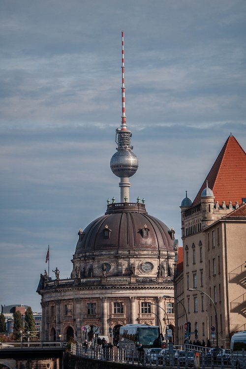 berlin  bode museum  tv tower