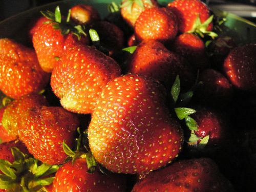 berries strawberries macro