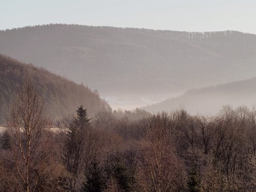 beskids  mountains  the fog