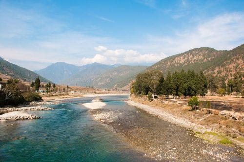 bhutan landscape mountain