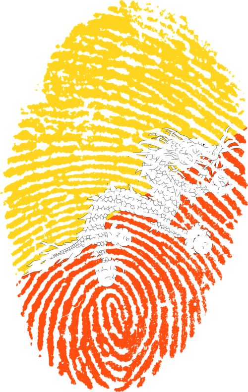 bhutan flag fingerprint