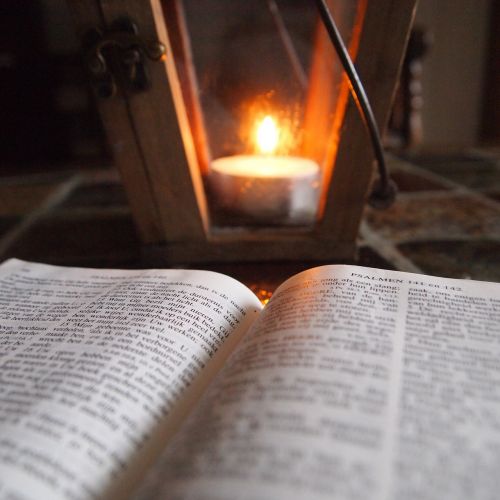 bible candle lighting