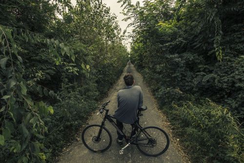 bicycle long road path