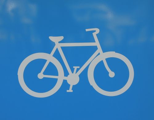 bicycle sign blue