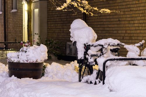 bicycle snow covered