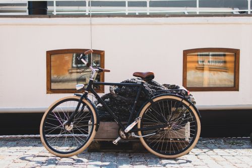 bicycle bike cobblestones