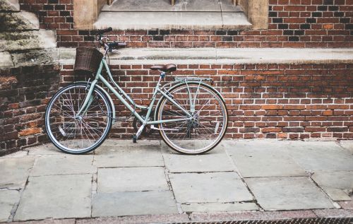bicycle bike brick wall