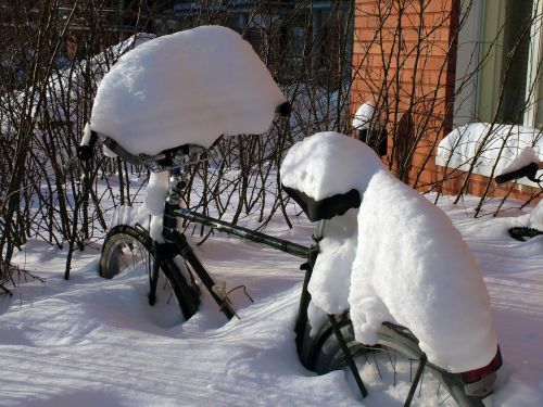 bicycle snow cover