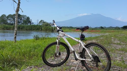 bicycle river mountain