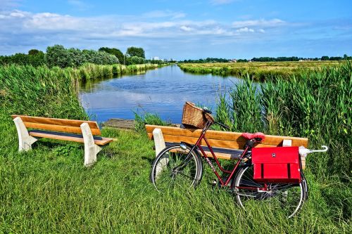 bicycle bench waterway