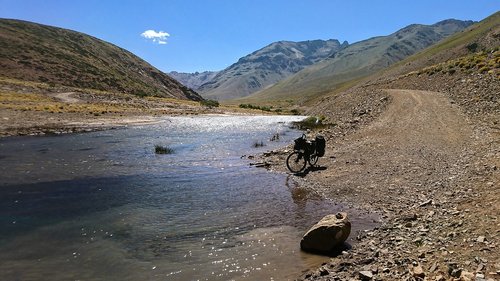 bicycle  shadows  mountain