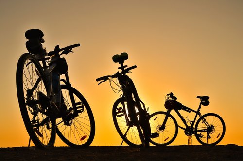 bicycle  sunrise  sunset