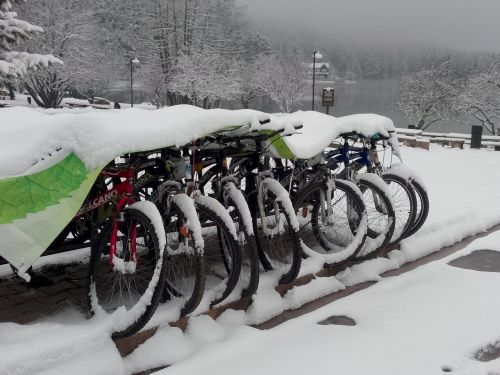 bicycle snow winter