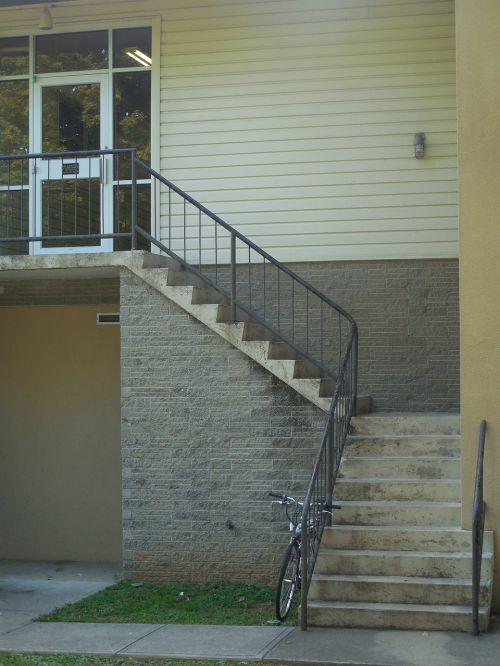 bicycle stairs building