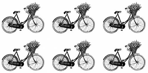 Bicycle Flowers Vintage Wallpaper