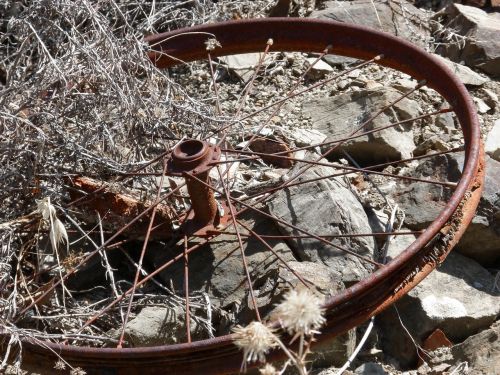 bicycle wheel radios rusty