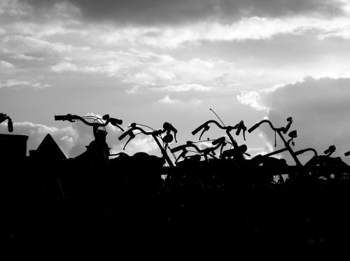 bicycles backlight sky