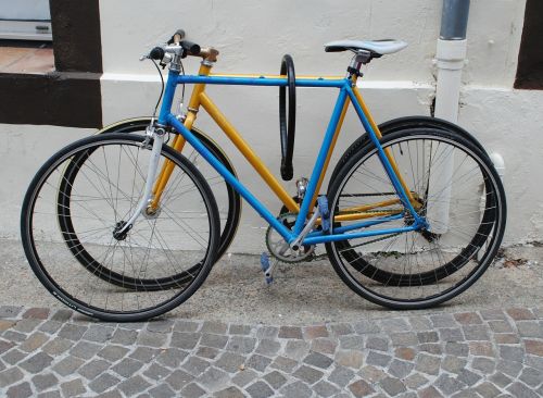 bicycles two blue