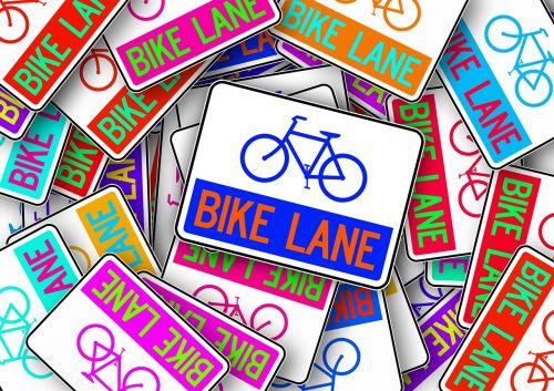bike bicycle path shield