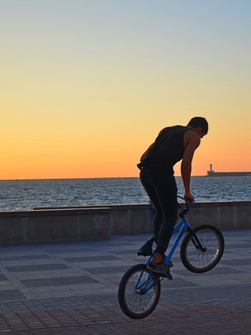 bike sunset guy