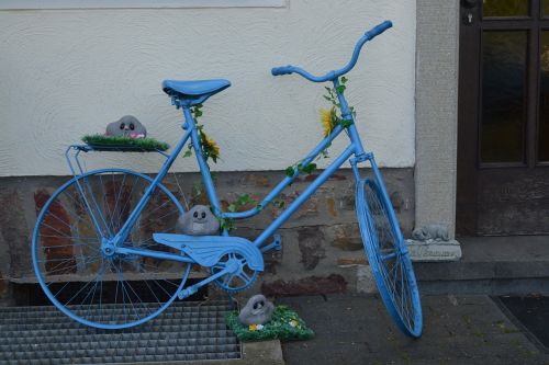 bike blue deco