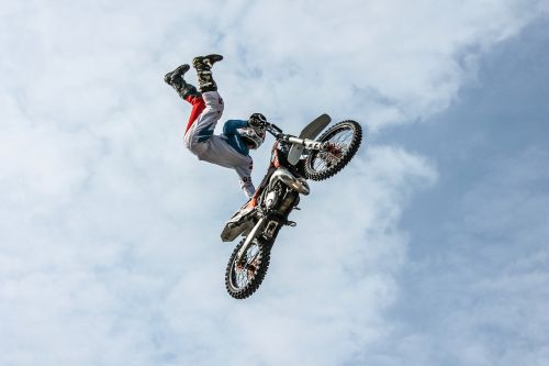 biker motorcycle stunt