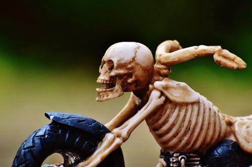 biker skeleton creepy
