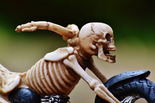 biker skeleton creepy