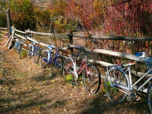 bikes fence old