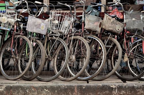 bikes bicycles baskets