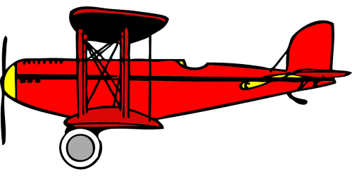 biplane red wings