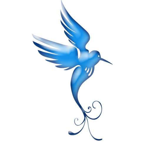bird blue satin stylized