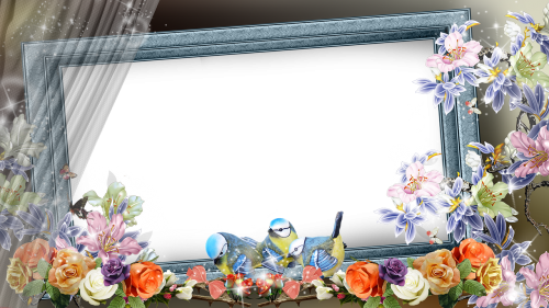 bird frame flowers