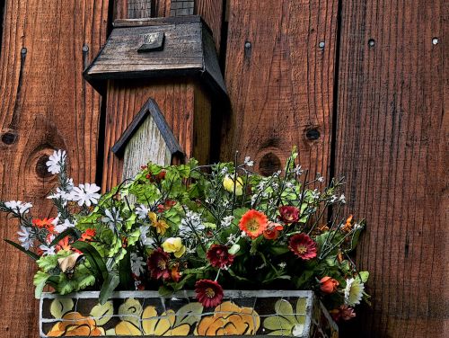 Bird House And  Flower Box