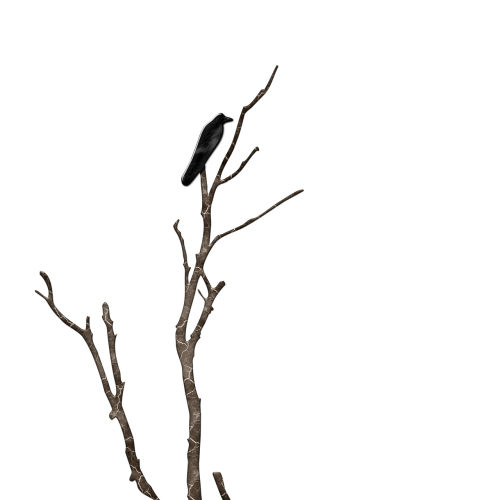 bird on branch abstract black bird