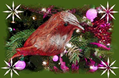 Bird Ornament In Tree