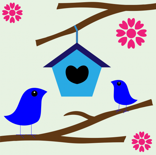 birdhouse birds couple